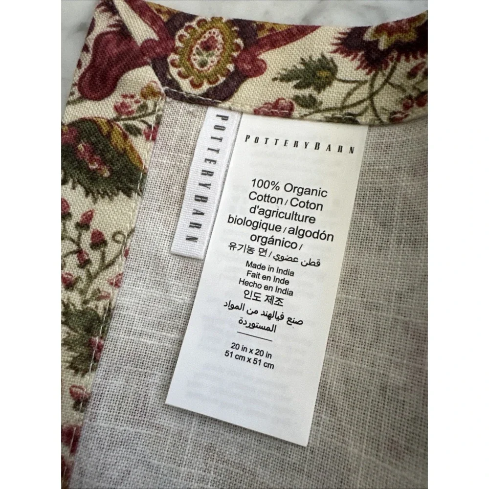 Pottery Barn Lila Floral Cotton Napkins - Set of 4 NWT 20